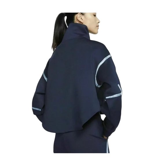 Nike Womens Tech Pack 1/4-zip Fleece Training Pullover Blackened Blue M - Picture 9 of 16